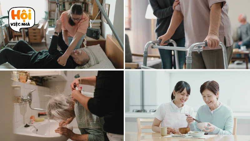 Các công việc chăm sóc người già tại nhà